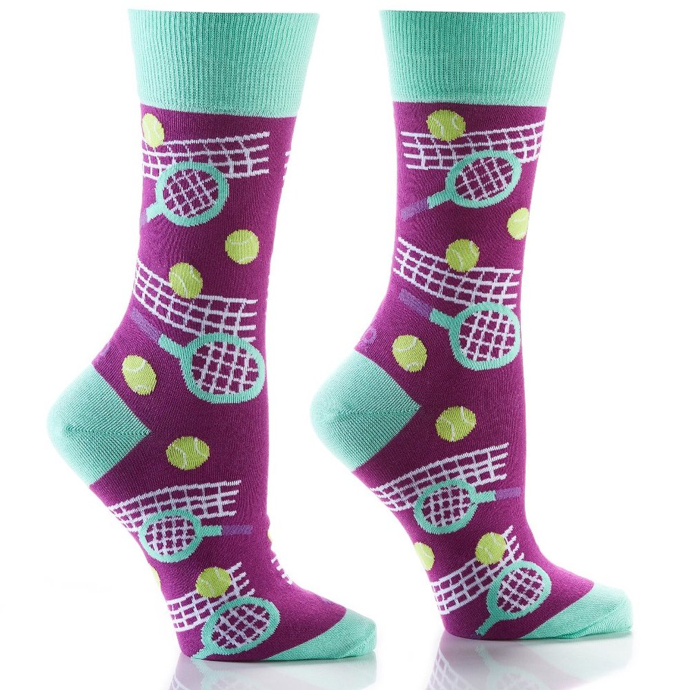 Silly Socks Tennis-Womens Crew Socks